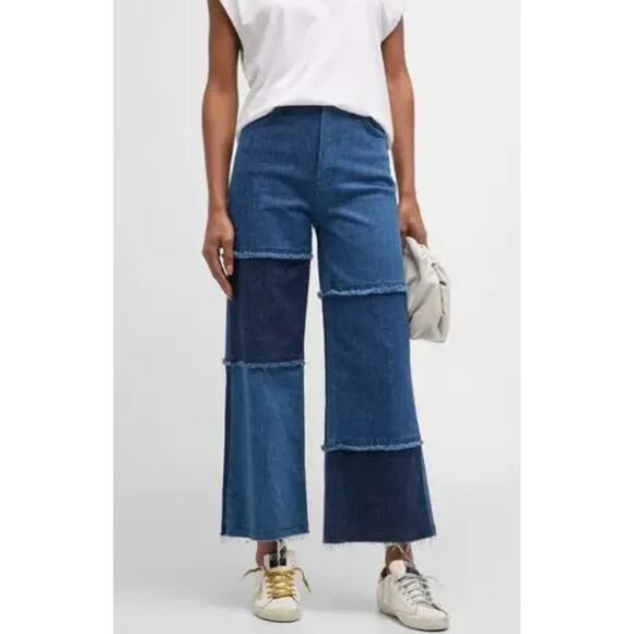 Rails Patchwork Getty Indigo Blue Cotton Crop Denim Jean Size 29 - Picture 6 of 14